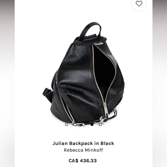 Rebecca Minkoff pebbled leather Julian backpack purse LAST PRICE - Picture 4 of 10
